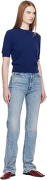 Jil Sander Blue Lightweight Wool Knit T-Shirt