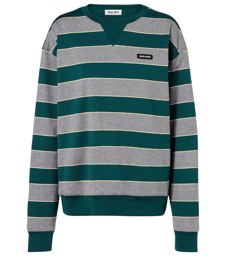 Photo: Miu Miu Oversized striped cotton jersey sweatshirt