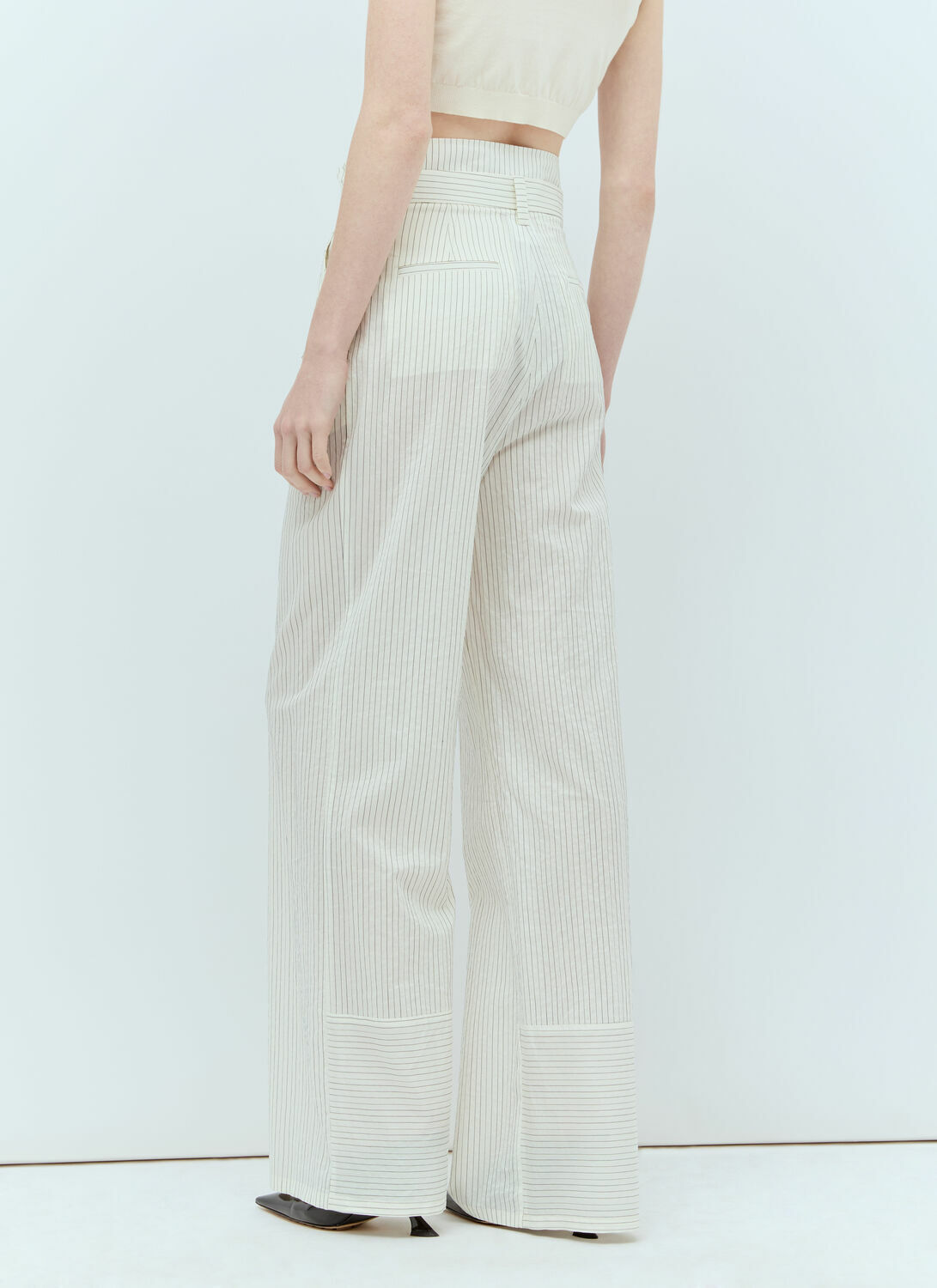 Max Mara Pinstriped Canvas Pants