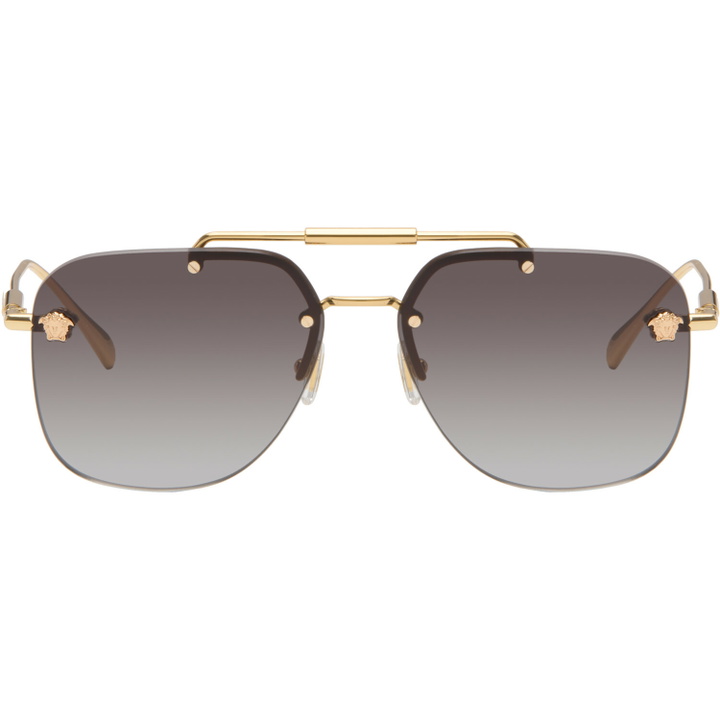 Photo: Versace Gold Aviator Sunglasses