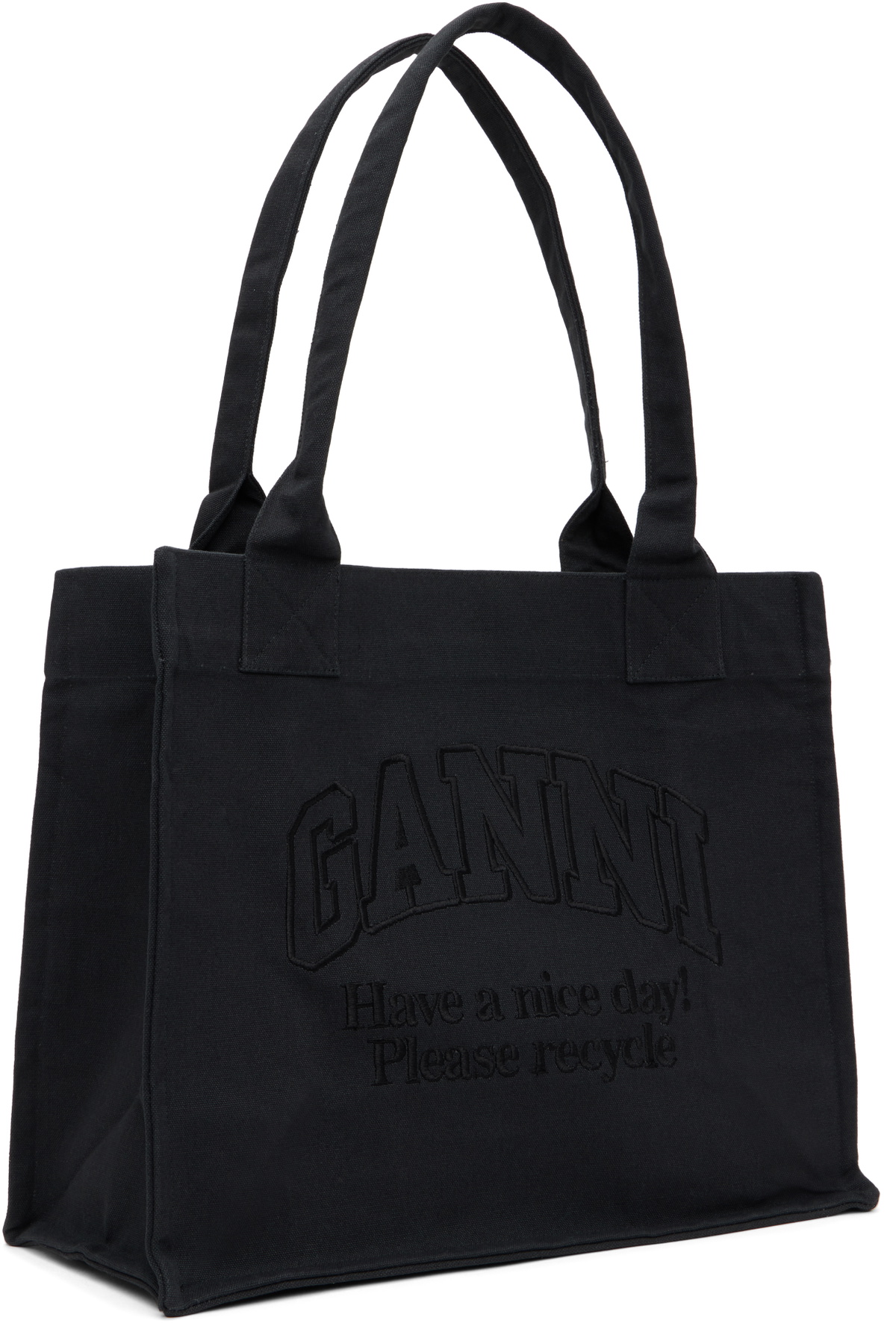 GANNI Gray Large Canvas Tote