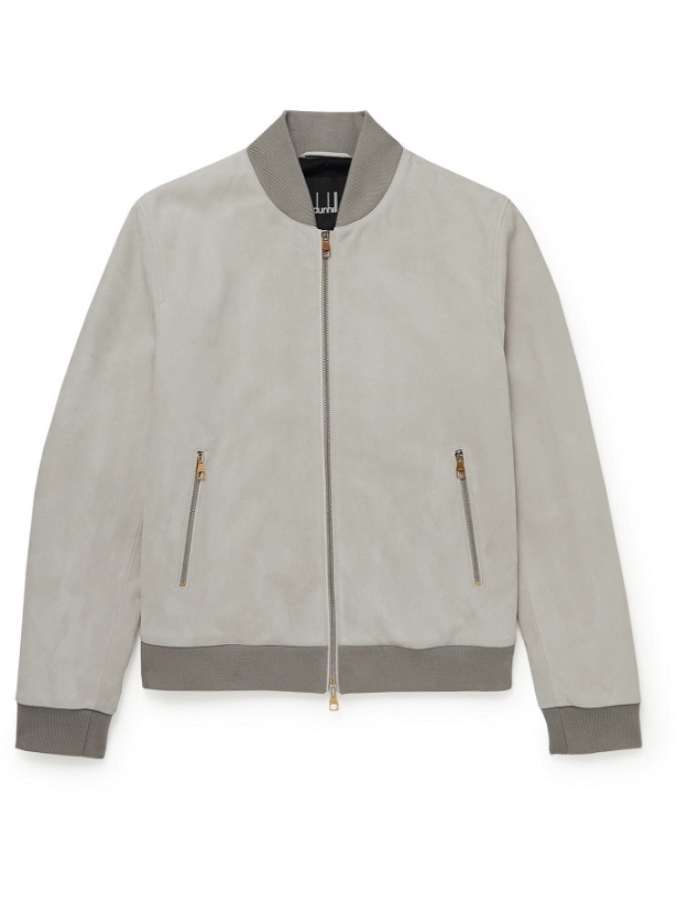 Photo: DUNHILL - Suede Bomber Jacket - Gray