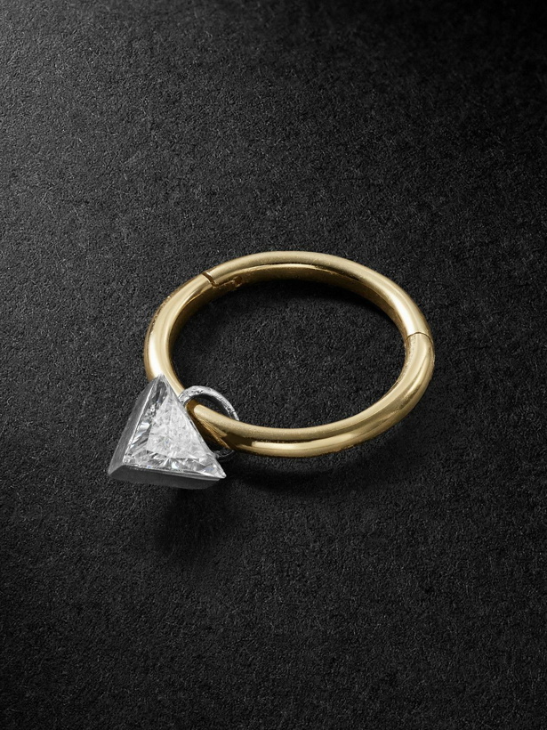 Photo: MARIA TASH - Invisible Set Triangle 4mm White Gold Diamond Pendant