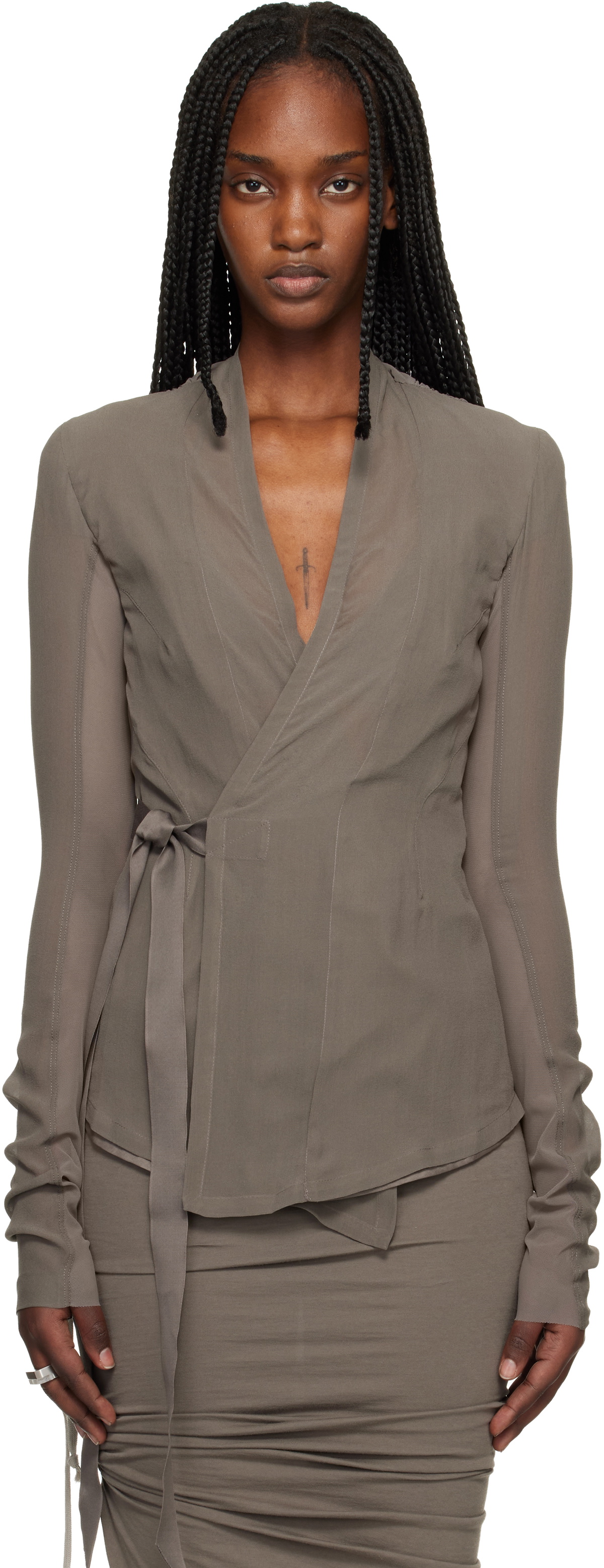 Rick Owens Gray Temple Hollywood Jacket
