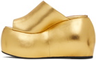 SIMONMILLER Gold Bubble Wedge Heeled Sandals