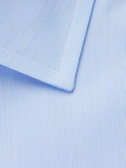 Brioni - Slim-Fit Cutaway-Collar Pinstriped Cotton Shirt - Blue