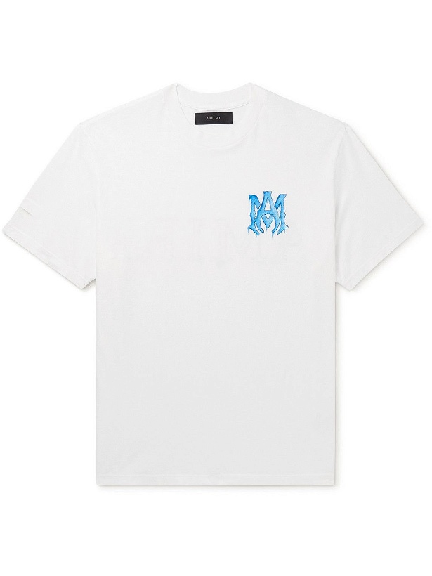 Photo: AMIRI - MA Logo-Print Cotton-Jersey T-Shirt - White