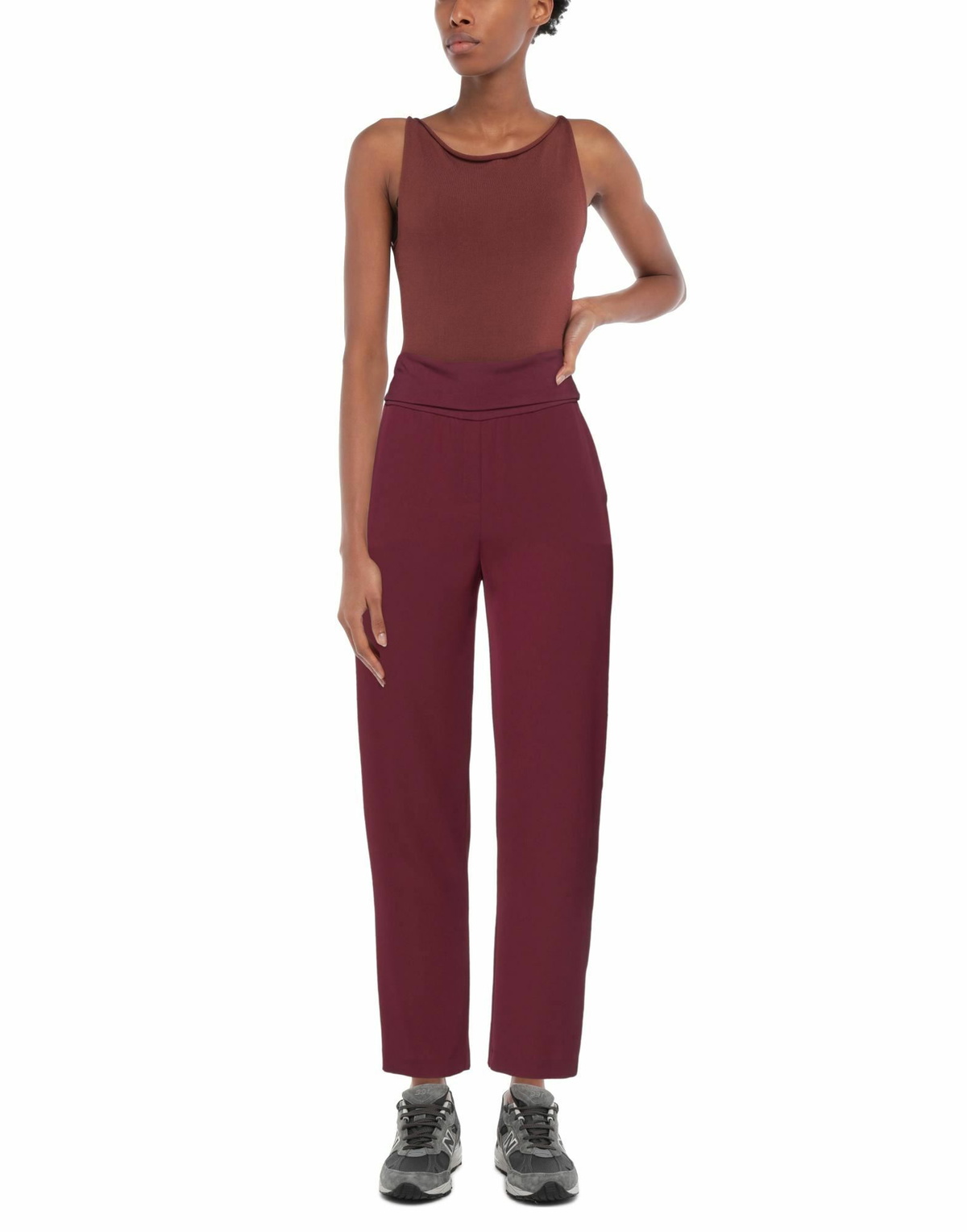 Manila Grace Womens Pants Burgundy