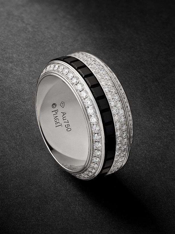 Photo: Piaget - Possession 18-Karat White Gold, Diamond and Ceramic Ring - Silver