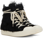 Rick Owens Black Fur Sneakers