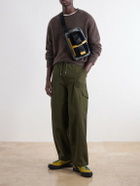 Master-Piece - Sling Suede and Leather-Trimmed Nylon-Twill Messenger Bag