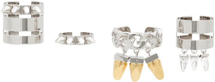 Photo: Givenchy Silver G-Stud Ring Set