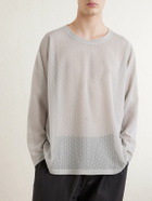 Needles - U-Neck Raschel Lace T-Shirt - Gray