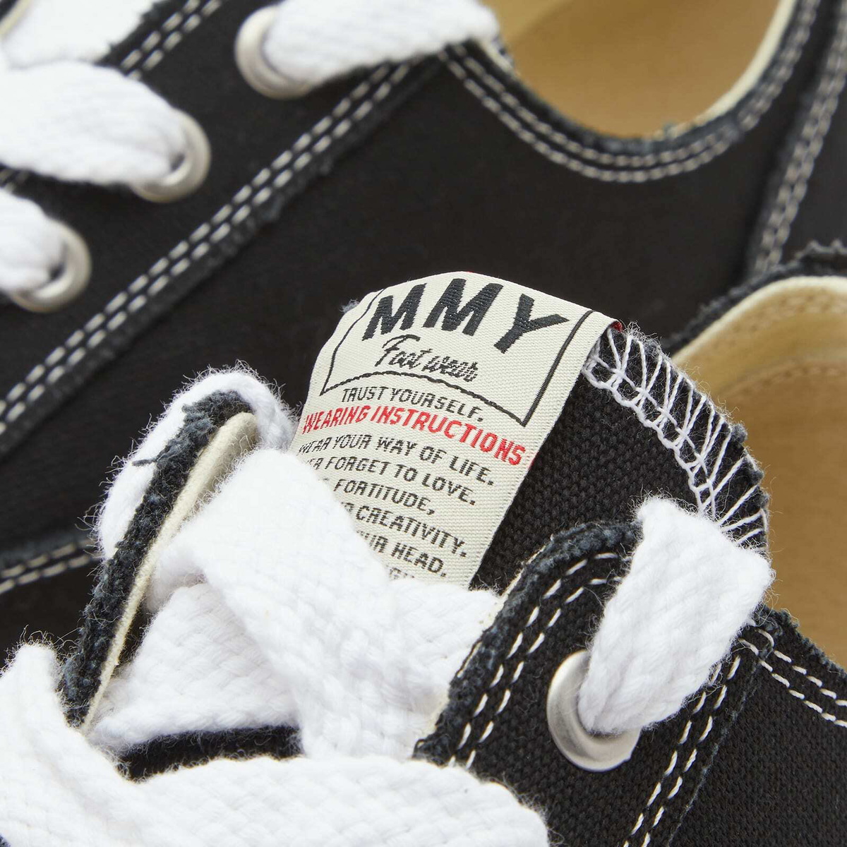 Maison MIHARA YASUHIRO Men's Peterson Low Vintage Sole Canvas Sneakers in Black