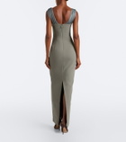 Rachel Gilbert Malia embellished crêpe corset gown