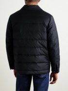 Yves Salomon - Quilted Green Storm System® Wool and Silk-Blend Twill Down Jacket - Blue