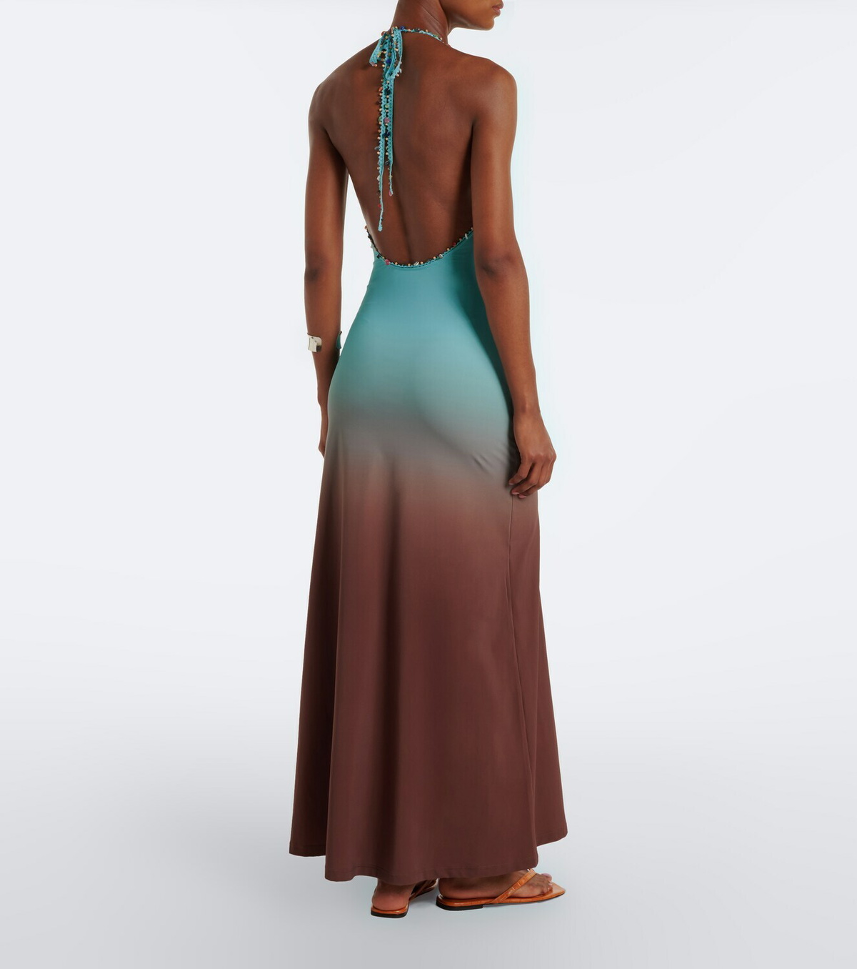 Christopher Esber Beach Quartz Halter embellished maxi dress