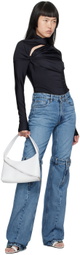 Coperni White Zip Baguette Bag