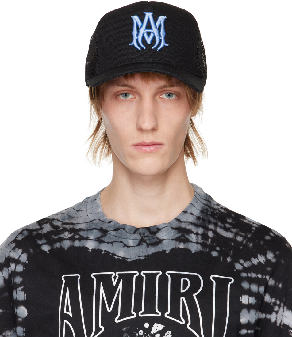 AMIRI Black Embroidered Cap Amiri