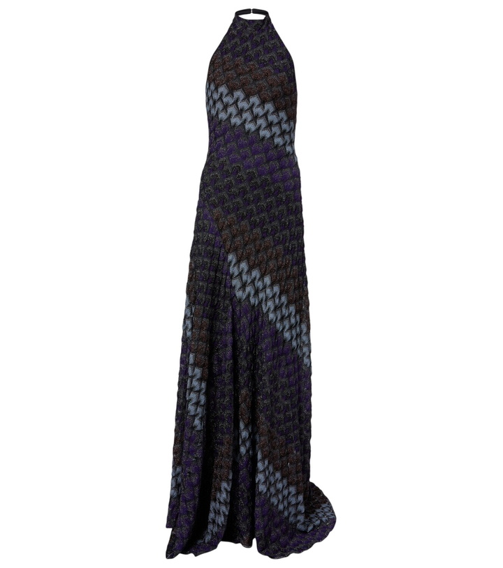 Photo: Missoni Halterneck knitted lamé gown