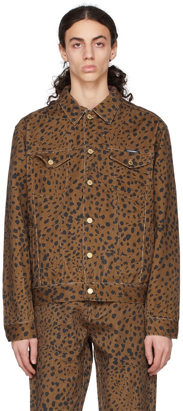Photo: Noon Goons Brown Go Leopard Denim Jacket