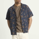 Kestin Men's Gorse Print Crammond Shirt in Dark Navy