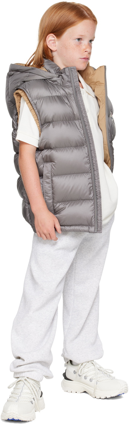 Moncler Enfant Kids Gray Zibiah Down Vest Moncler Enfant