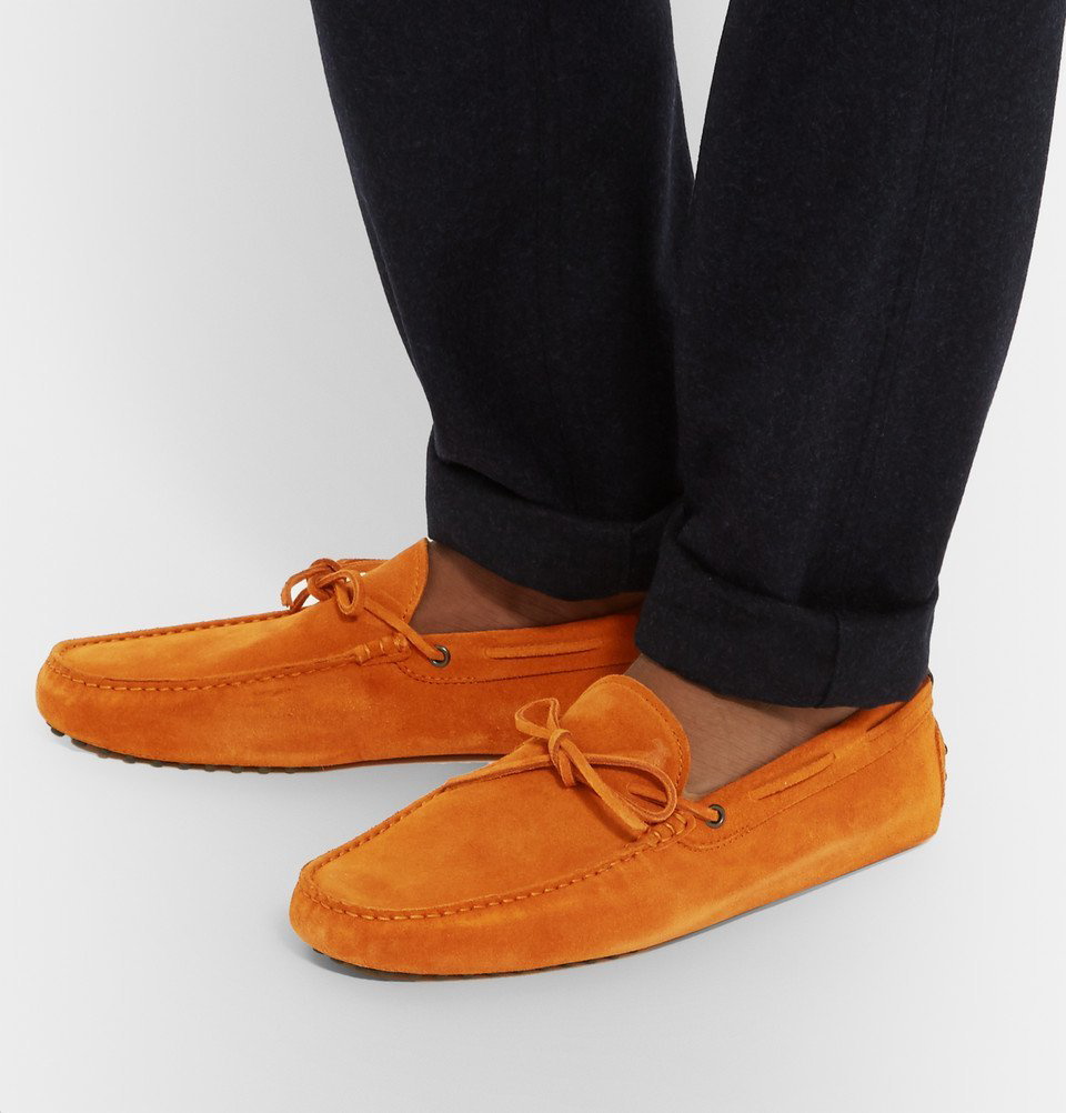 Tod's Gommino Suede Driving Shoes - Men - Orange Tod's