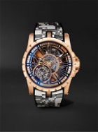 Roger Dubuis - Excalibur 45 Limited Edition Automatic Skeleton 45mm 18-Karat Pink Gold and Rubber Watch, Ref. No. RDDBEX0904