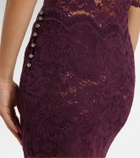 Rabanne Floral lace midi skirt