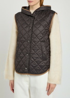 Brunello Cucinelli Quilted Hooded Nylon Gilet Dark Brown