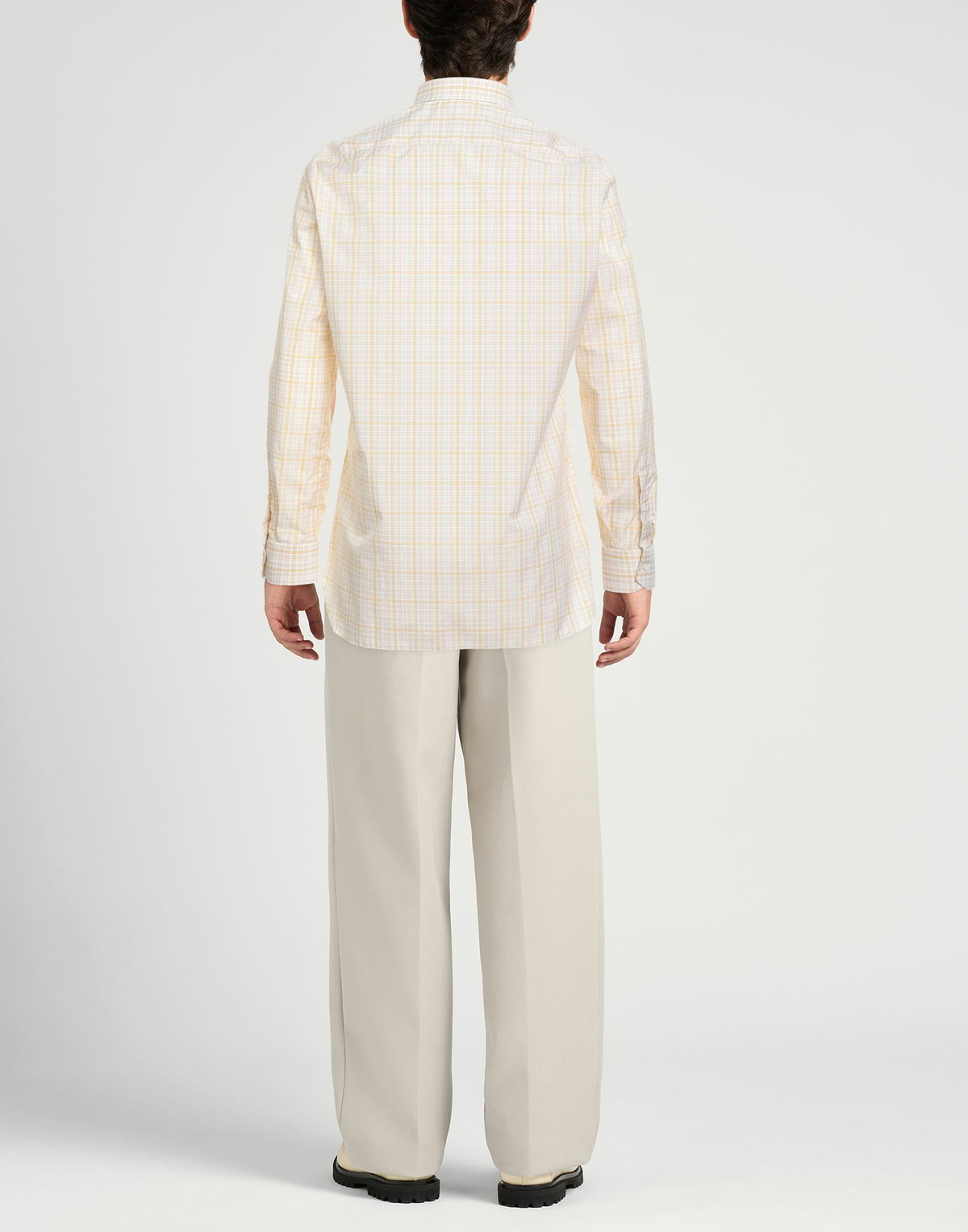 Isaia Mens Shirt Mustard