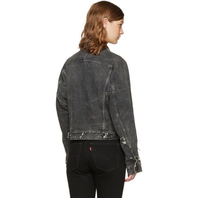 R13 Black Denim Trucker Jacket R13