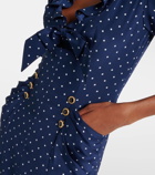 Alessandra Rich Polka-dot bow-detail silk midi dress