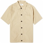 Universal Works Men's Recycled Poly Short Sleeve Shirt in Sand