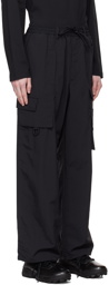 Y-3 Black Crinkled Cargo Pants