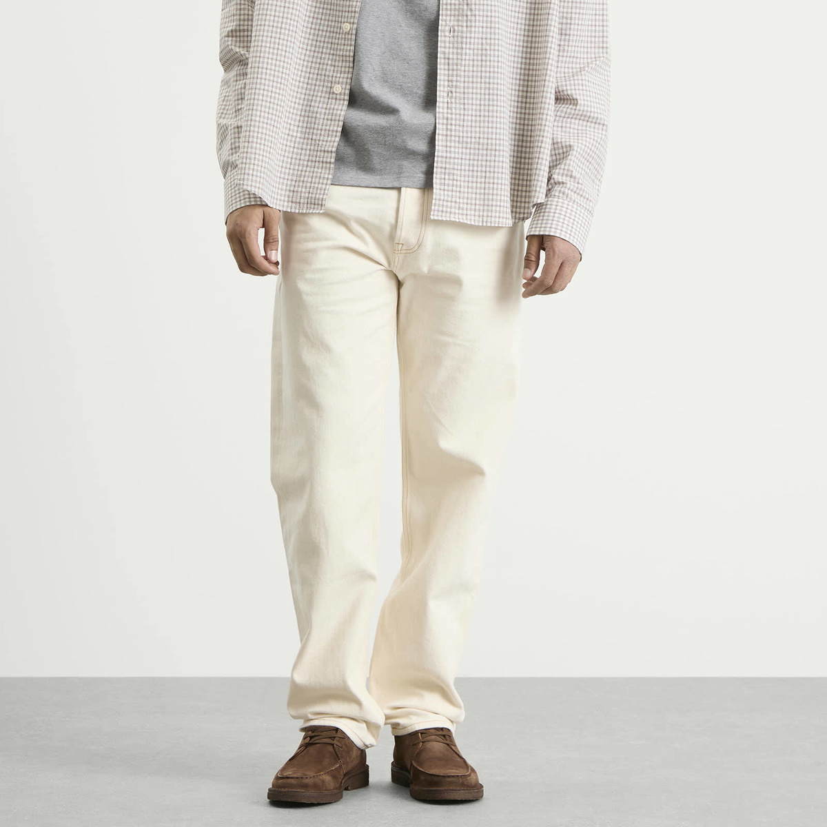 Drake's Men's 5 Pocket Selvedge Jeans in Ecru