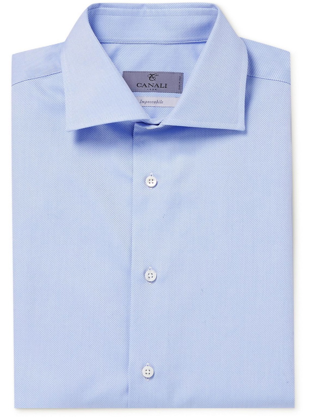 Photo: Canali - Impeccabile Cotton-Twill Shirt - Blue