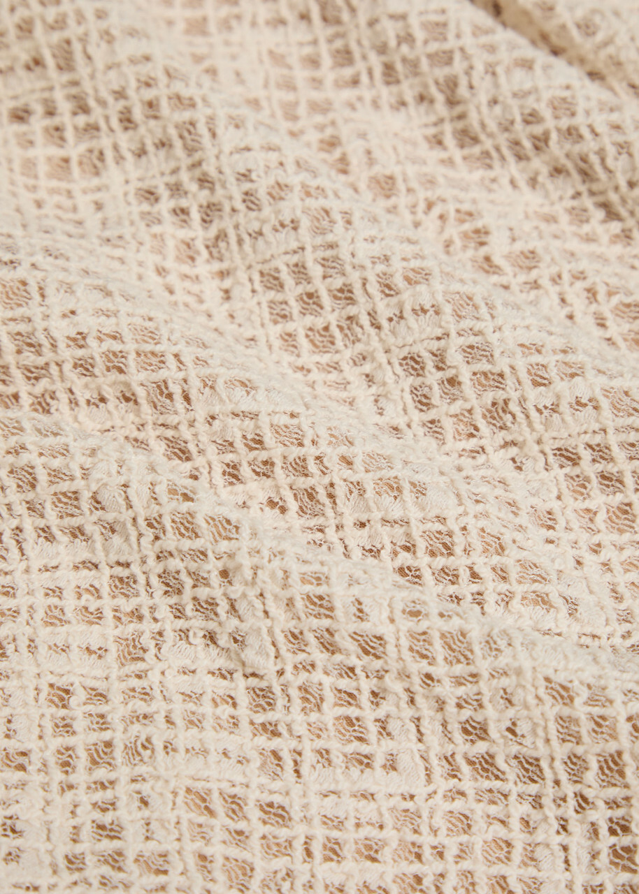 Vince Mock-neck Lace top Cream