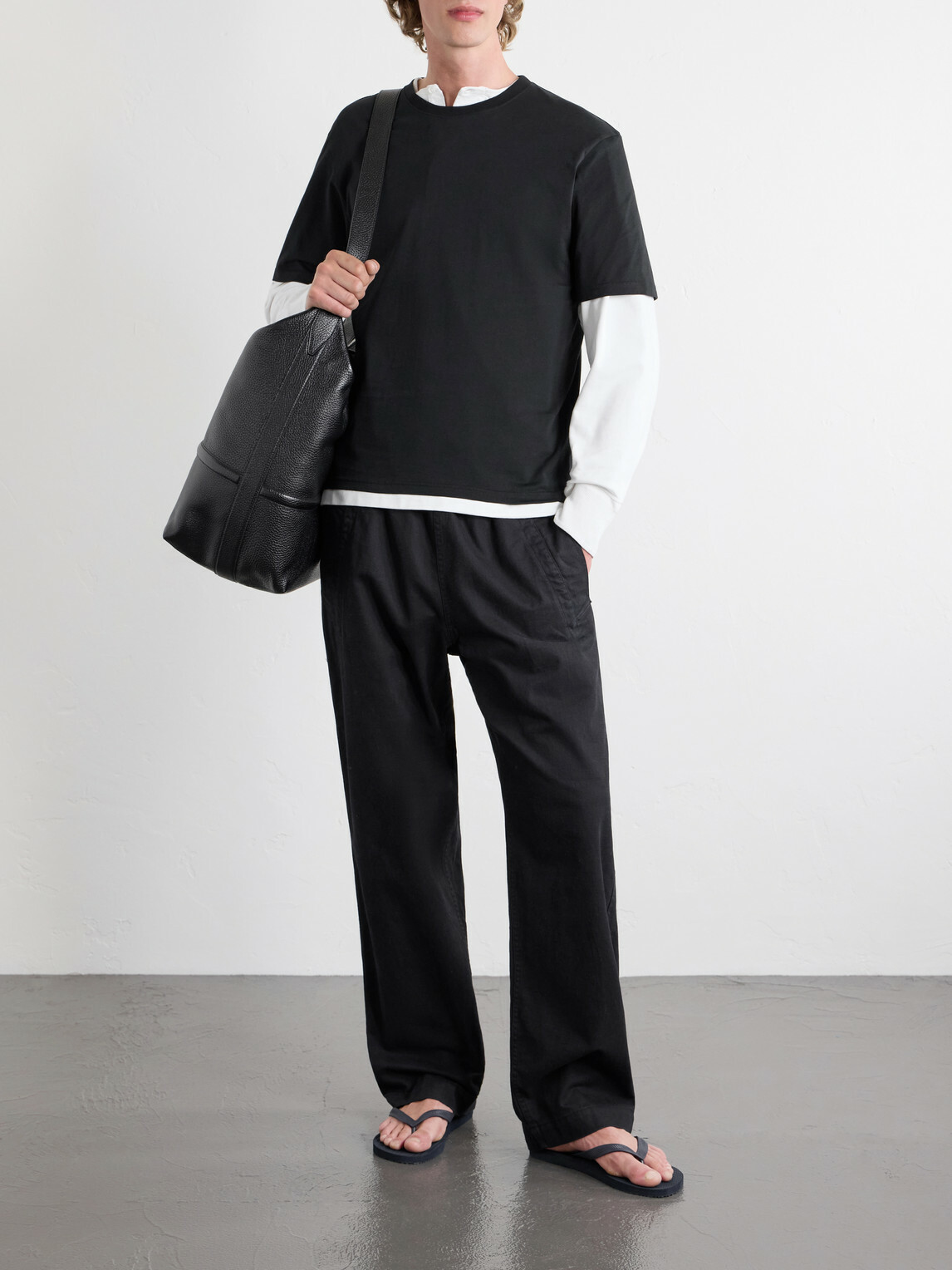 Studio Nicholson - Bric Cotton-Jersey T-Shirt - Black
