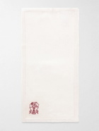 Brunello Cucinelli - Logo-Embroidered Knitted Silk Pocket Square