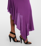 Alaïa Asymmetric jersey midi dress