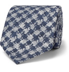 Rubinacci - 7.5cm Puppytooth-Print Silk Tie - Blue