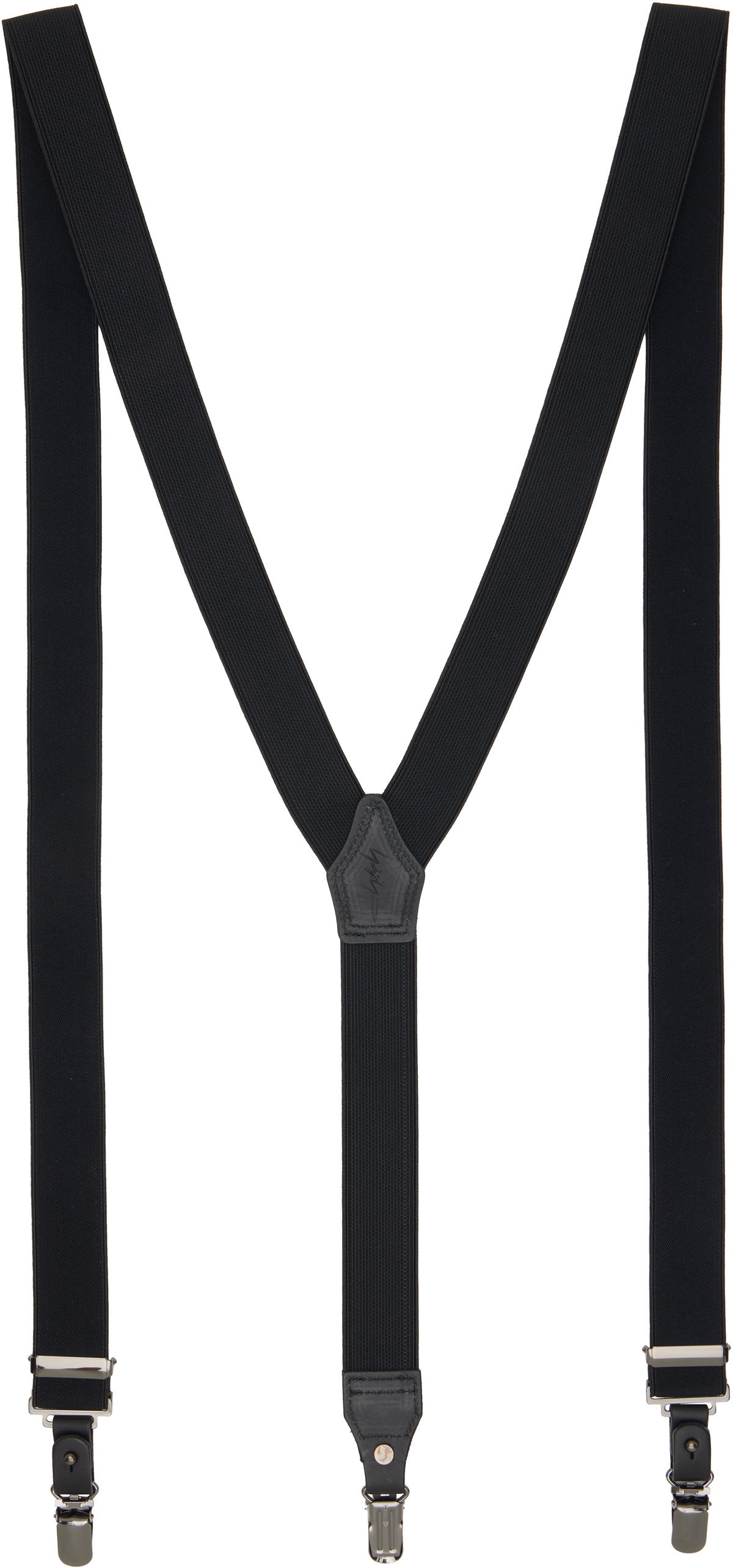 YOHJI YAMAMOTO Black Woolly Spin Tape 30mm 2way Suspenders