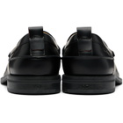 Hugo Black Leather Crocodile Vamp Loafers