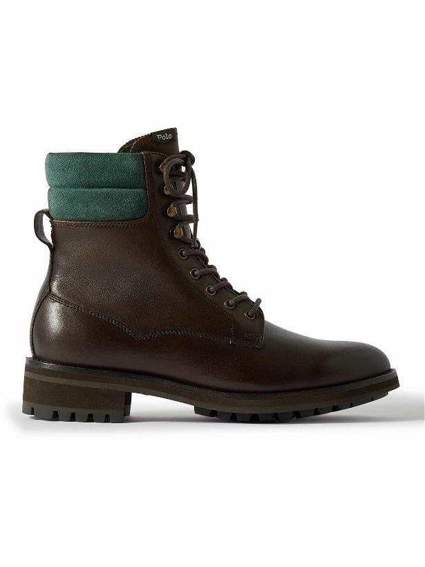 Photo: Polo Ralph Lauren - Bryson Suede-Trimmed Leather Boots - Brown
