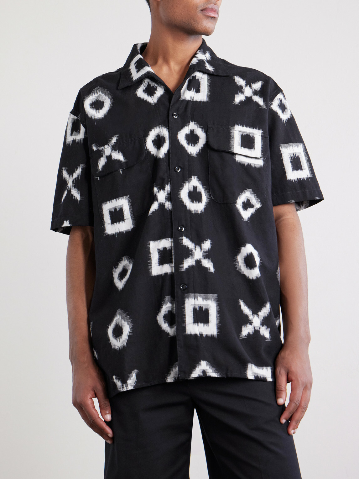 Monitaly - Milano Cotton-Jacquard Shirt - Black