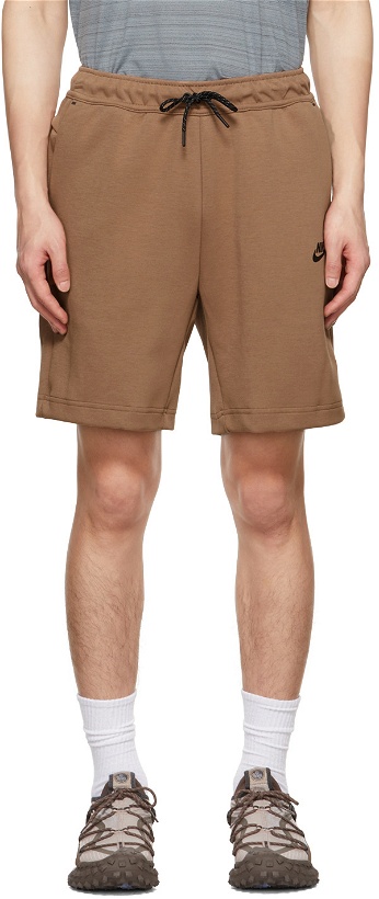 Photo: Nike Brown Tech Fleece Shorts
