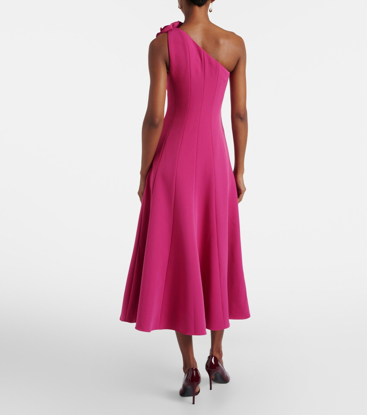 Roland Mouret Floral-appliqué one-shoulder cocktail dress