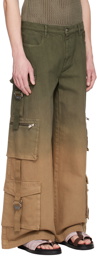 Dion Lee Khaki Multipocket Cargo Pants